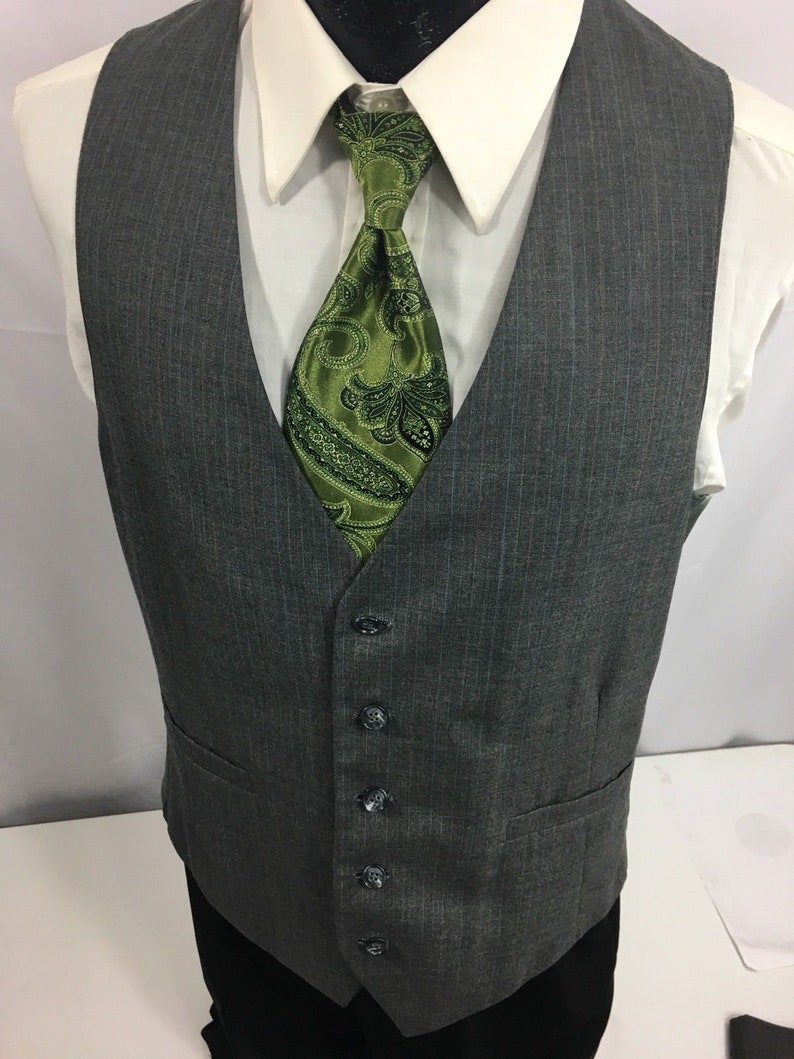 3 Pc Botany 500 Men Gray Blue Pin Stripe Mod Wool Suit & VEST - Etsy