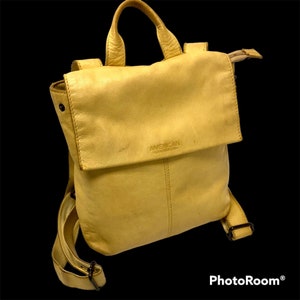 Mochila COGNAC de American Leather Co. Bolso de mano LIBERTY, bolso de mano suave con forma de guante