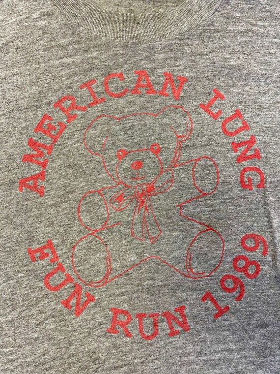 Vintage 70-80's Jerzees Heather Gray 1989 American Fun LUNG Vintage 70-80's Jerzees Heather Gray 1989 American Fun LUNG