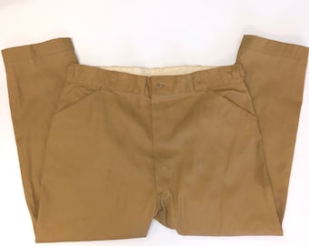 Pantalones de pesca para caza mayor, safari, de lona de algodón reforzada, color caqui, marca Ted Williams, ropa deportiva Sears de los años 60, para hombre, talla 42/29