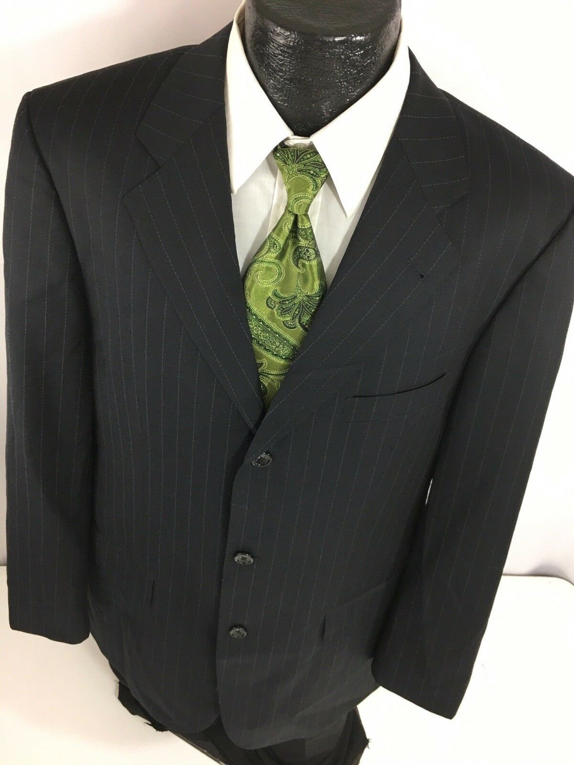 Baroni Couture Men's Black Sport Coat CHALK STRIPE Suit - Etsy