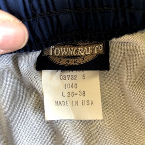 Short De Bain Vintage Towncraft USA – Années 80 – Coton/Polyester – Bleu – Taille L