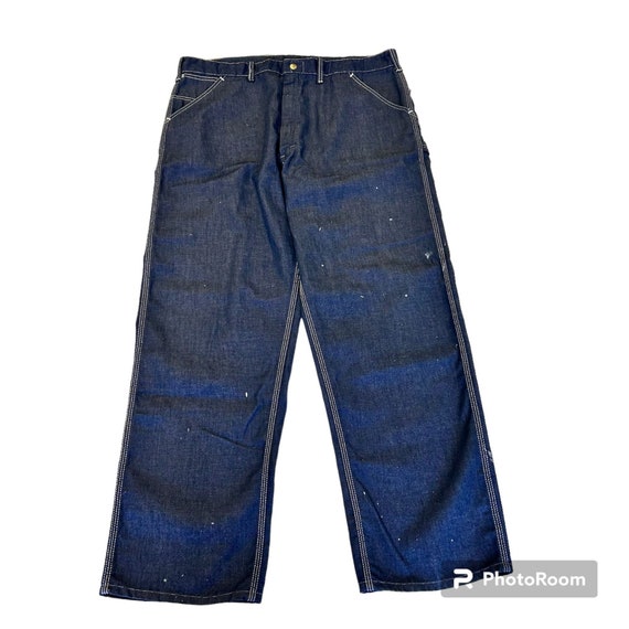 Vintage 1960's - 70's Denim Motorcycle Pants W:33