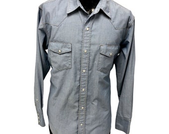 Vintage 70's Big Yank Two Pocket Chambray Shirt Dead Stock Western