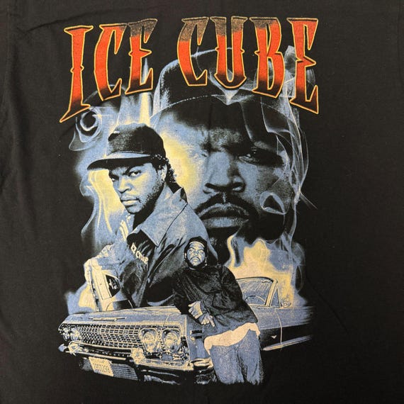 Vintage 90's Y2K ICE CUBE Rapper Spell Out OG Legend Big Face