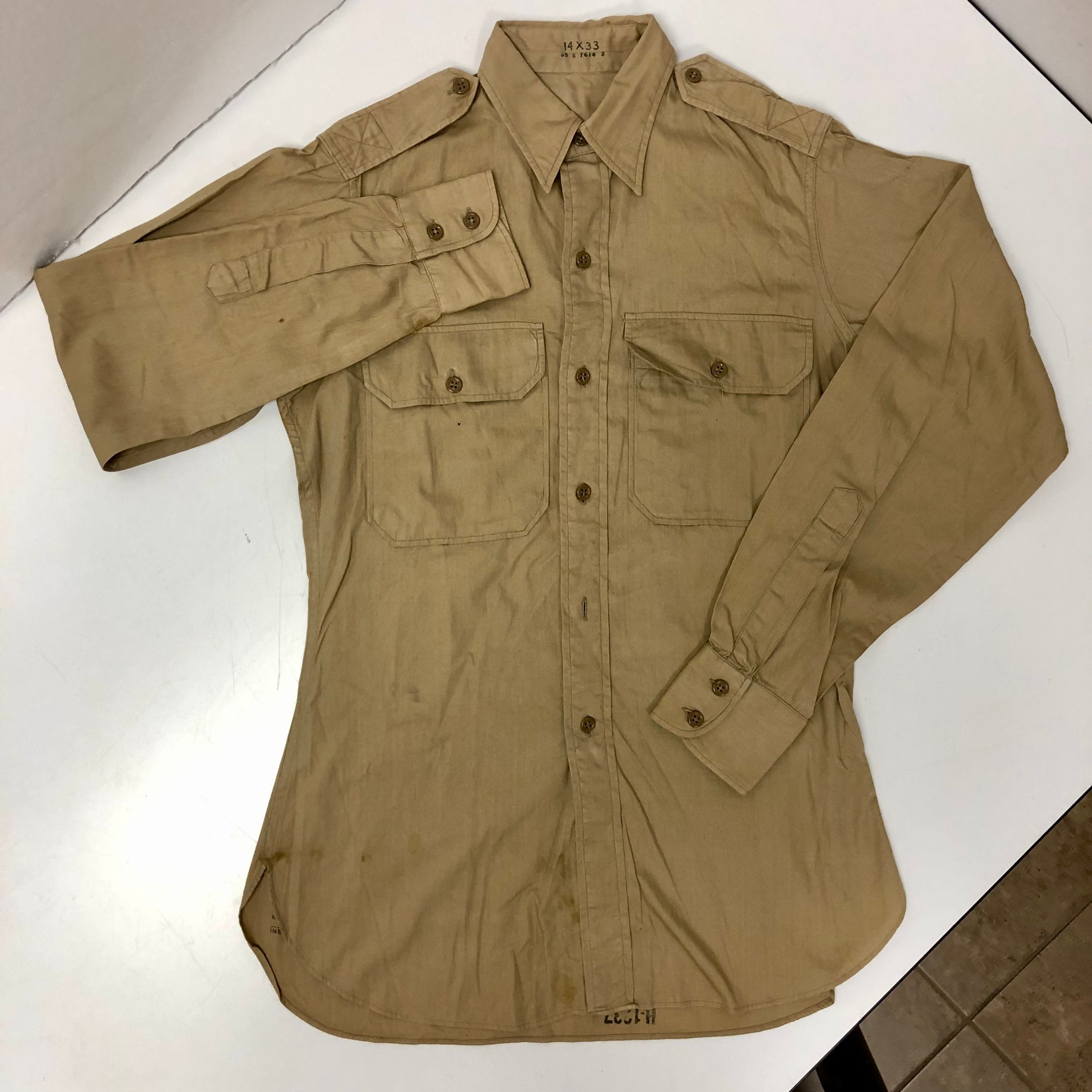 Vintage 1948 Bo-jack Poplin Khaki Military USA US Army WWII Vintage 1948 Bo-jack Poplin Khaki Military USA US Army WWII