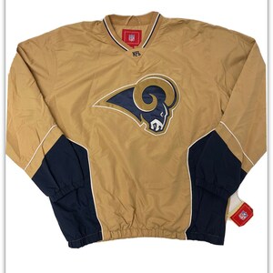 New Defunct NFL Football ST LOUIS RAMS Navy Blue Gold Live Image Team Shirt