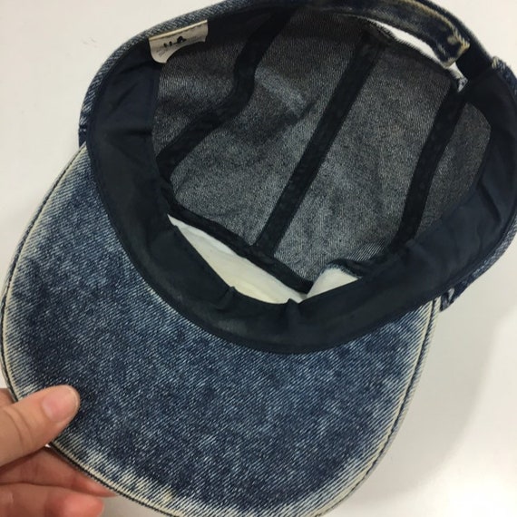 Vintage 80 90's ACID WASH Blue Jean Roughneck Denim Trucker Hat