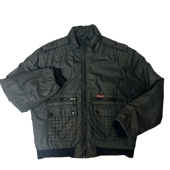 80s 90s black leather drizzler jacket 短丈