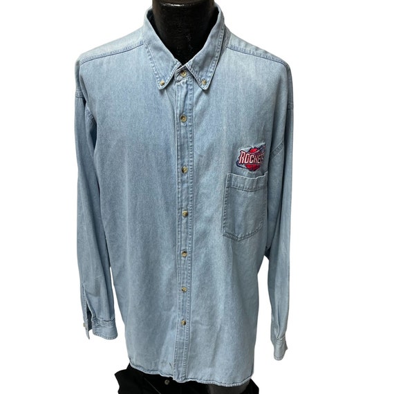 Vintage 80's True Fan Sportswear Men Blue Denim H… - image 1