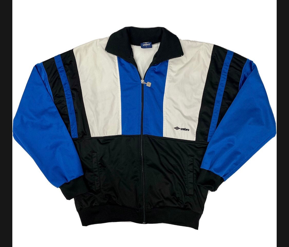 Vtg 80 90s Umbro Men Blue Black SHINY Nylon Warm up Track - Etsy