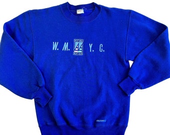 Vintage 80's Crazy Shirts Blue WMYC West MAUI YACHT Club Sailing Boating Sweatshirt S