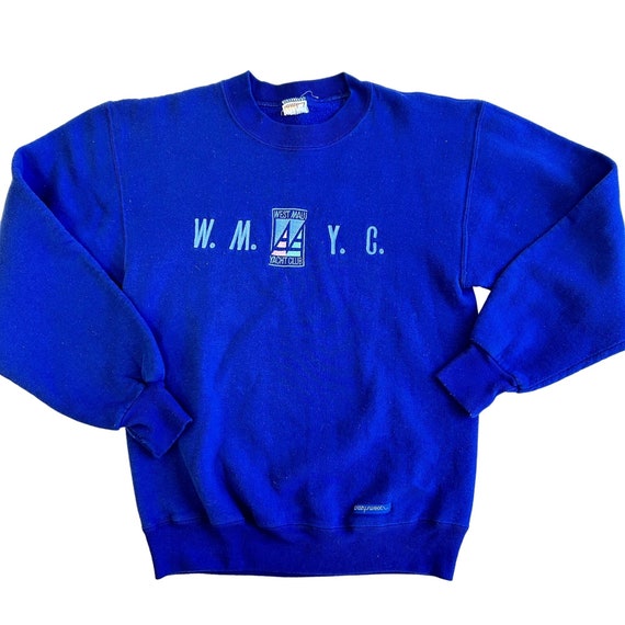 Vintage 80's Crazy Shirts Blue WMYC West MAUI YAC… - image 1