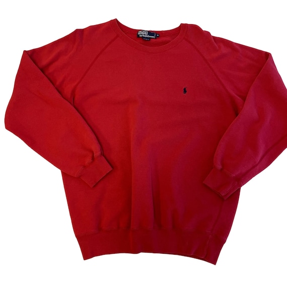 Vintage 80’s Ralph Lauren Men Red POLO Pony Rider… - image 1