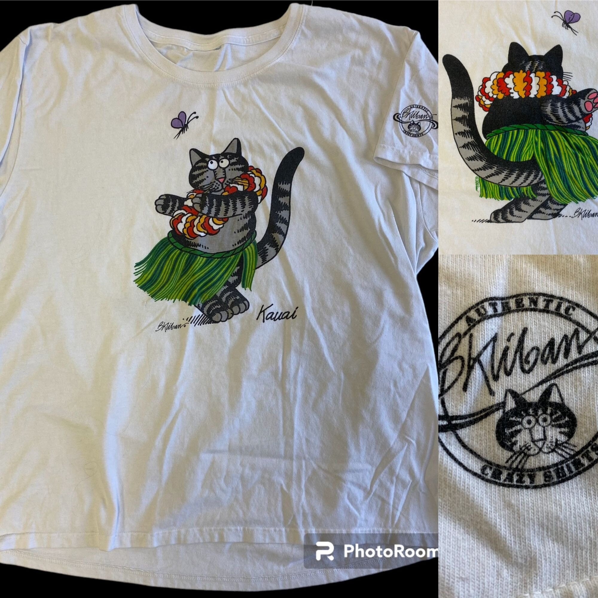 ☆ Kliban Cat XXL Tシャツ 猫デザイン ☆ 90s USA crazy shirt Kliban cat short length T-shirt | 古着屋