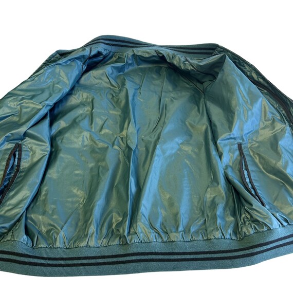 Vintage 80's Private Club Men's SHINY TURQUOISE Bomber REVERSIBLE