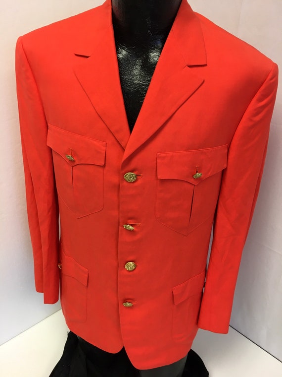 Vintage 90's Gianni Versace Tangerine Coral 1993 … - image 2