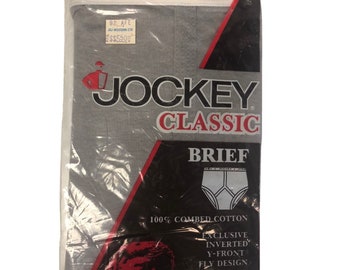NOS New Vtg 1987 Jockey Classic Brief Men's Gray Y FRONT FLY Underwear 40