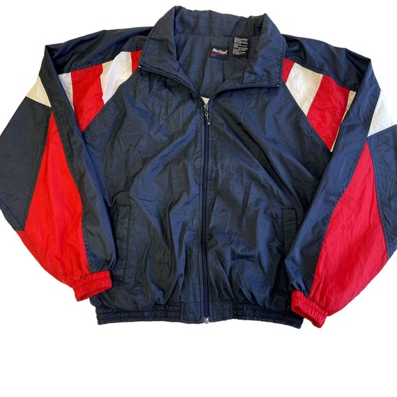 Vintage 80's Macgregor Men Blue Red Nylon ATHLETIC Windbreaker