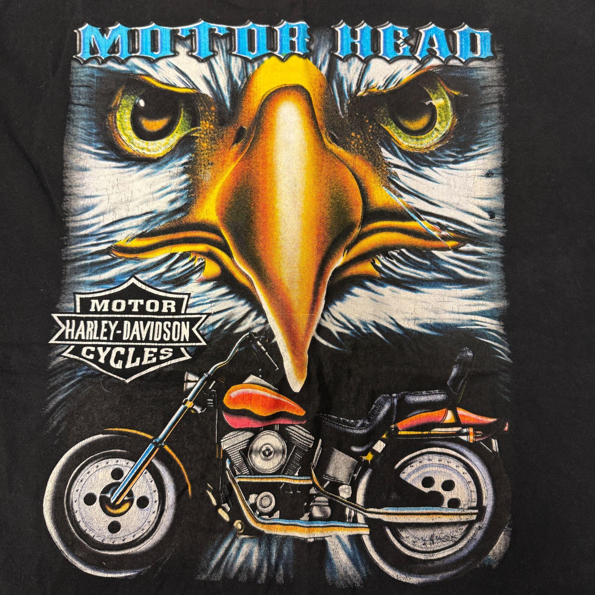 Vintage Y2K Harley Davidson Motorcycle BALD EAGLE Motor Head BIKER