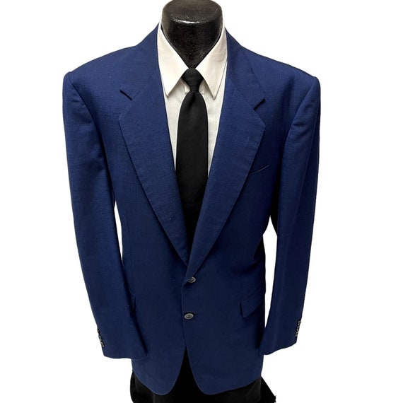 Vintage BESPOKE Men's Blue Sport Coat ROCKABILLY … - image 1