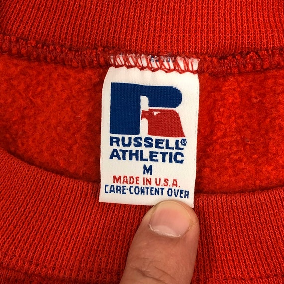 Vintage 80's Russell Athletic USA made Solid RED Crew… - Gem Vintage 80's Russell Athletic USA made Solid RED Crew… - Gem