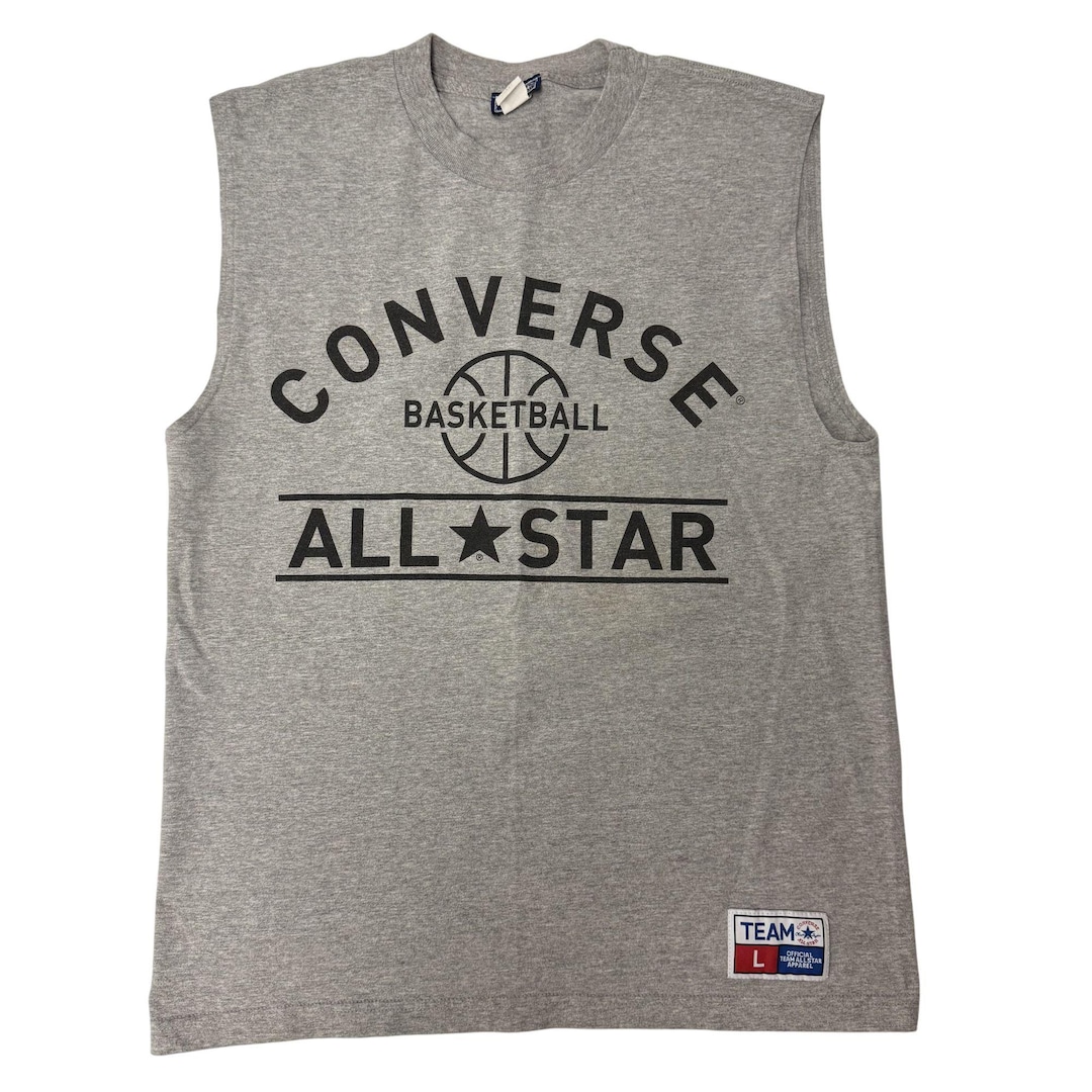 Vintage 90’s Team CONVERSE All STAR Heather Gray LOGO Tank Top Athletic ...