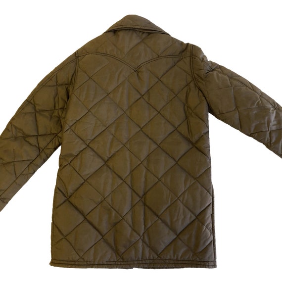 Vintage 60's Double K Men Brown QUILTED Nylon Cow… - image 2