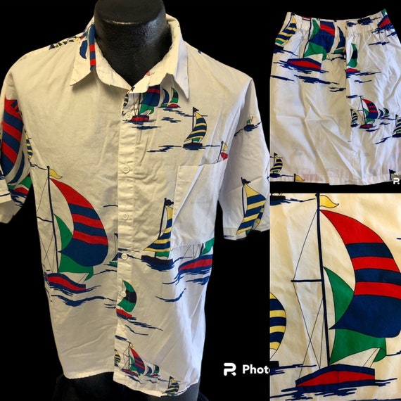 Vintage Roaring 20's Aloha HAWAIIAN Shirt & Short… - image 1