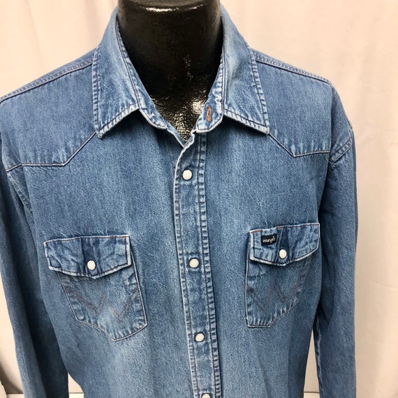 Vtg 70 80’s Wrangler Men Blue Jean Cowboy Western… - image 5