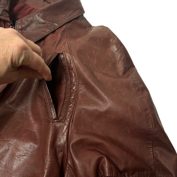 Vintage Lakeland Men Oxblood Leather Bomber CAFE … - image 5
