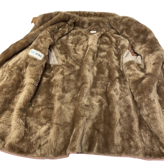 Vintage 70's Bunker Ramo Borg Men's Brown SHERPA LINE… - Gem