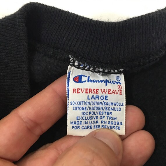 champion reverse weave tag