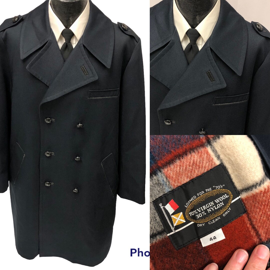 Vintage 70's John Weitz Harbor Master Navy Blue Mod TRENCH Vintage 70's John Weitz Harbor Master Navy Blue Mod TRENCH