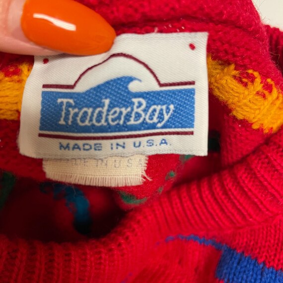 Vintage Trader Bay Red GEOMETRIC STRIPE Multicolo… - image 4