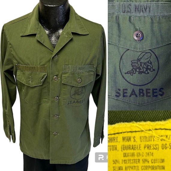 Vintage 60's Vietnam Era Military Men Usa US Navy Stencil SEABEES