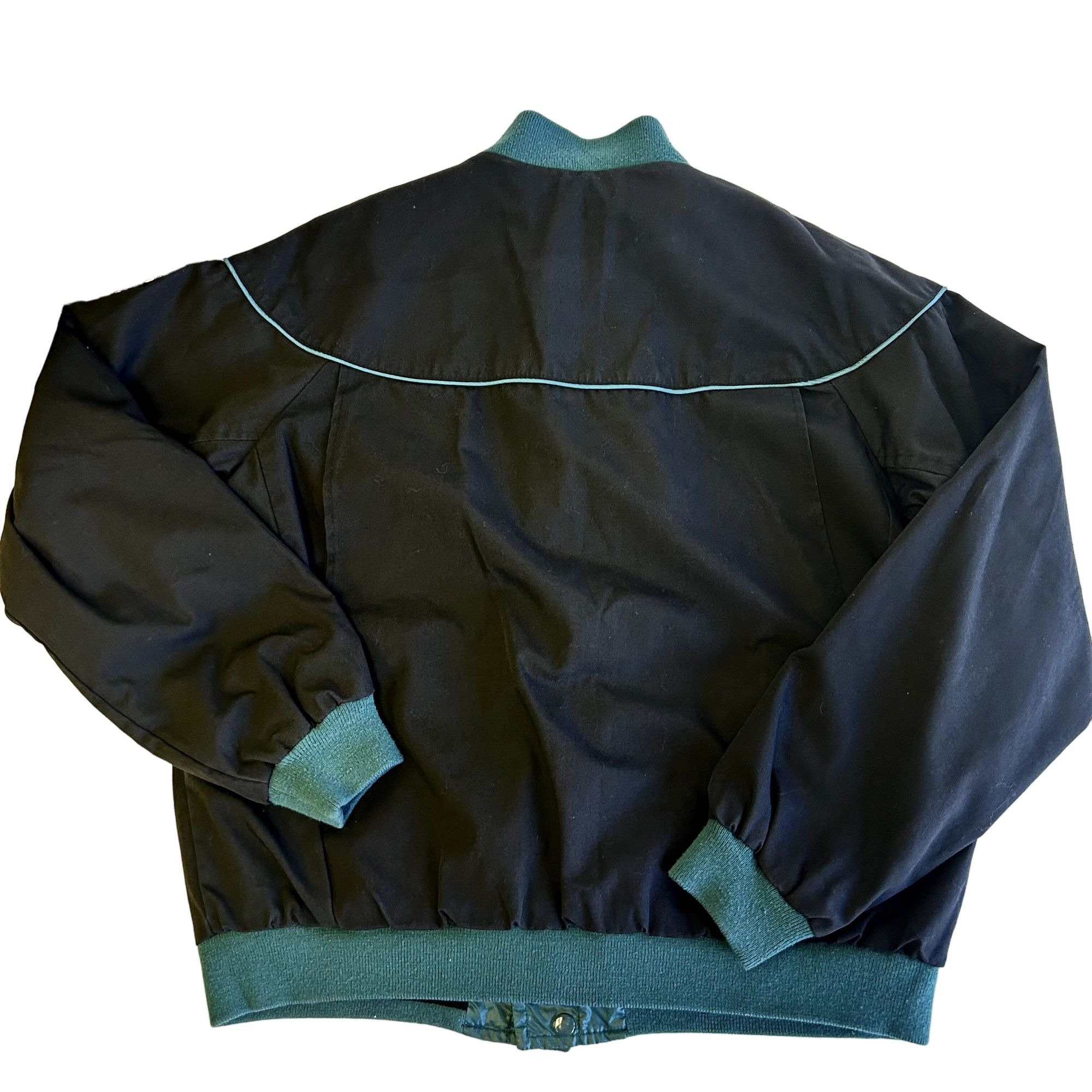 Vintage 80's Private Club Men's SHINY TURQUOISE Bomber REVERSIBLE
