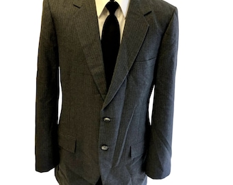 Vintage 50's Style BESPOKE Sport Coat ATOMIC FLECK Stripe Jacket Rockabilly Wool Blazer 38 L