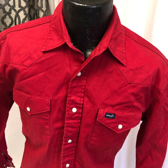 Vintage Wrangler Red Cowboy Western Men's Brush P… - image 3