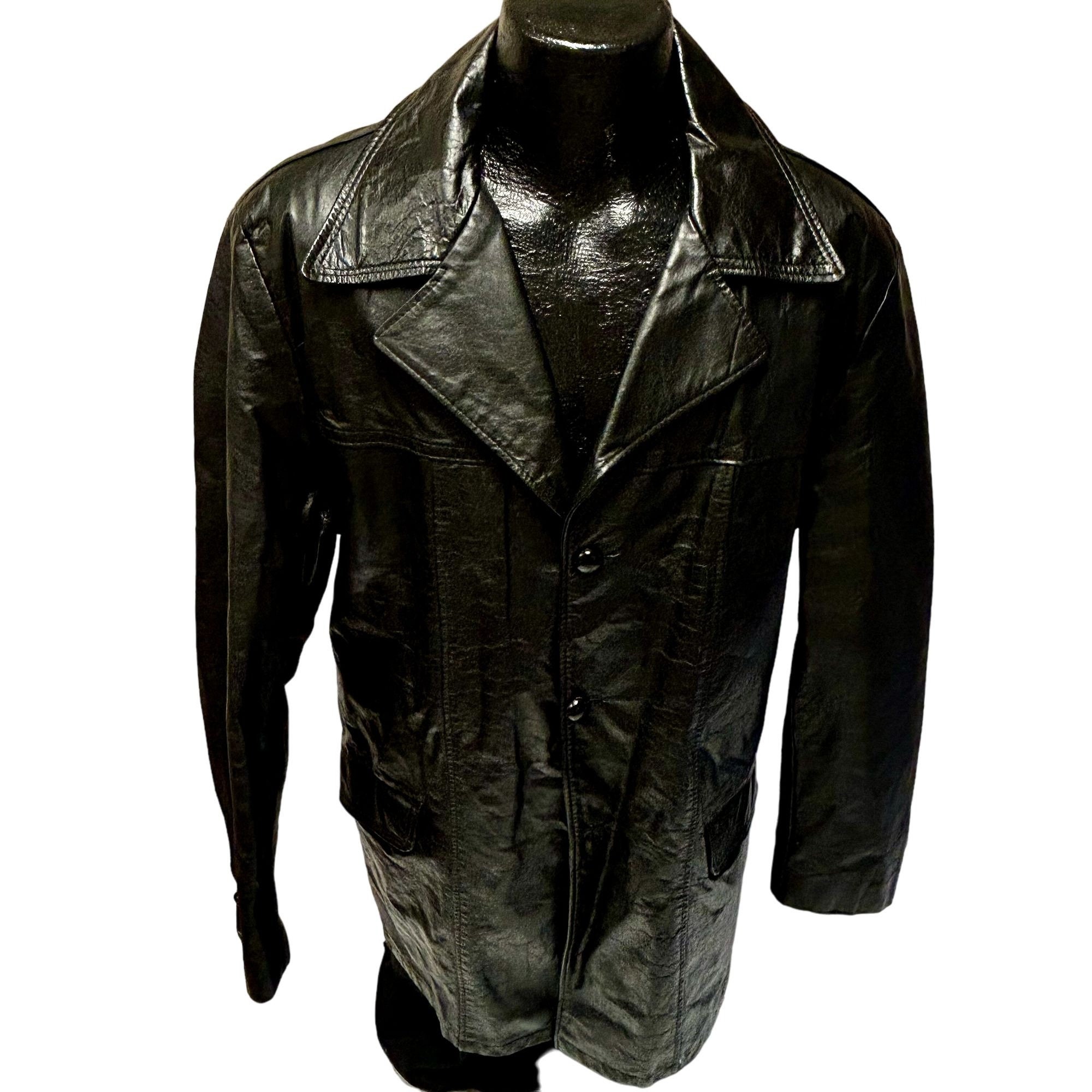 Mens 70s Black Leather Jacket - Etsy Mens 70s Black Leather Jacket - Etsy