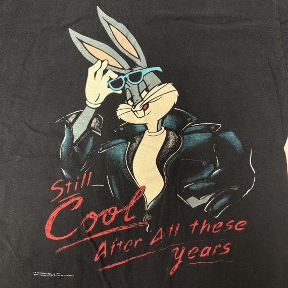 90s KOOL Vintage Tshirts Belton USA製 墨黒 Vintage 90's Belton Warner Bros BUGS BUNNY Still COOL After All