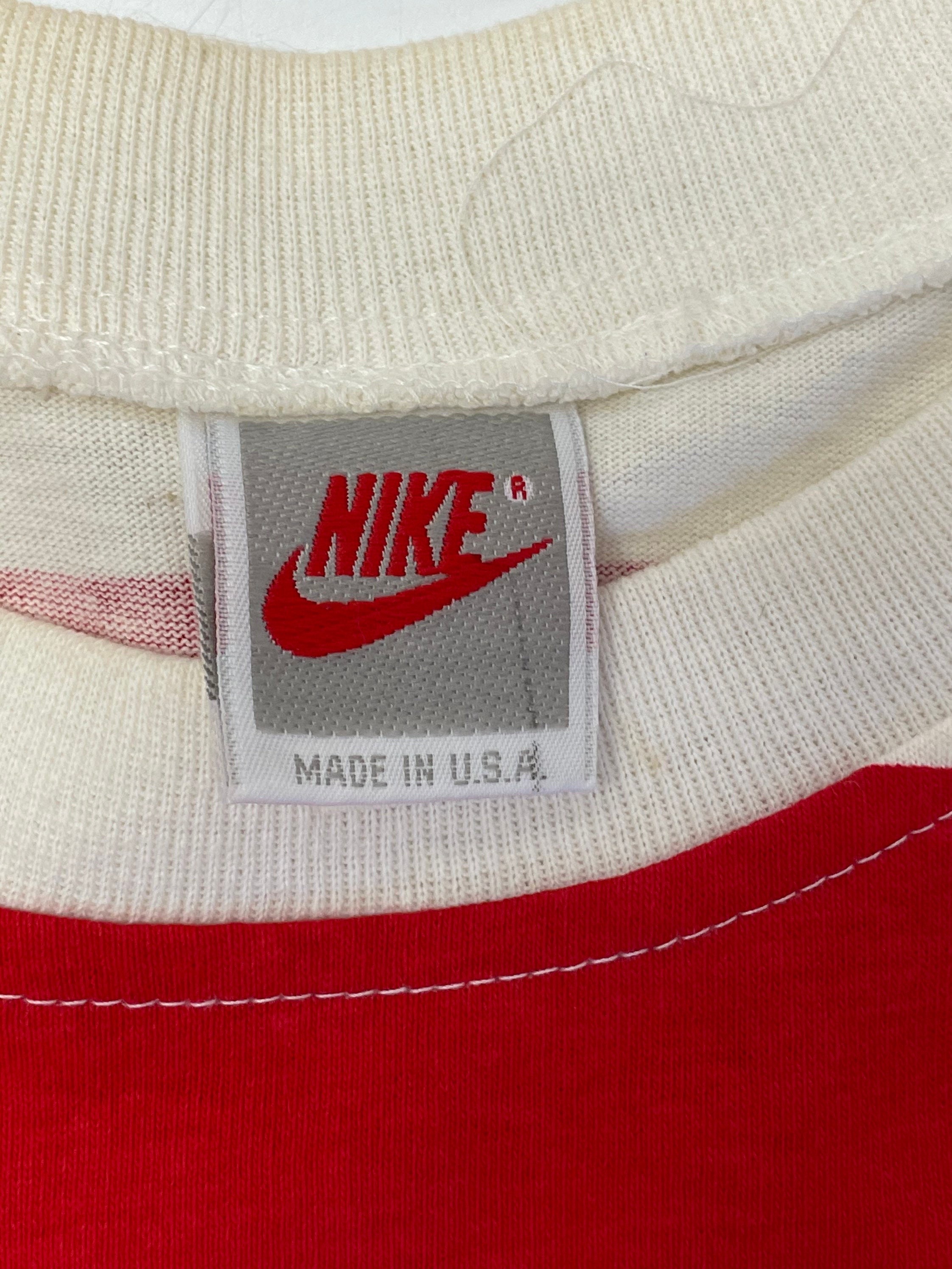 90'S Nike NIKE TEAM Printed T-shirt Men's M Vintage cotton gray type Vintage Second Hand
