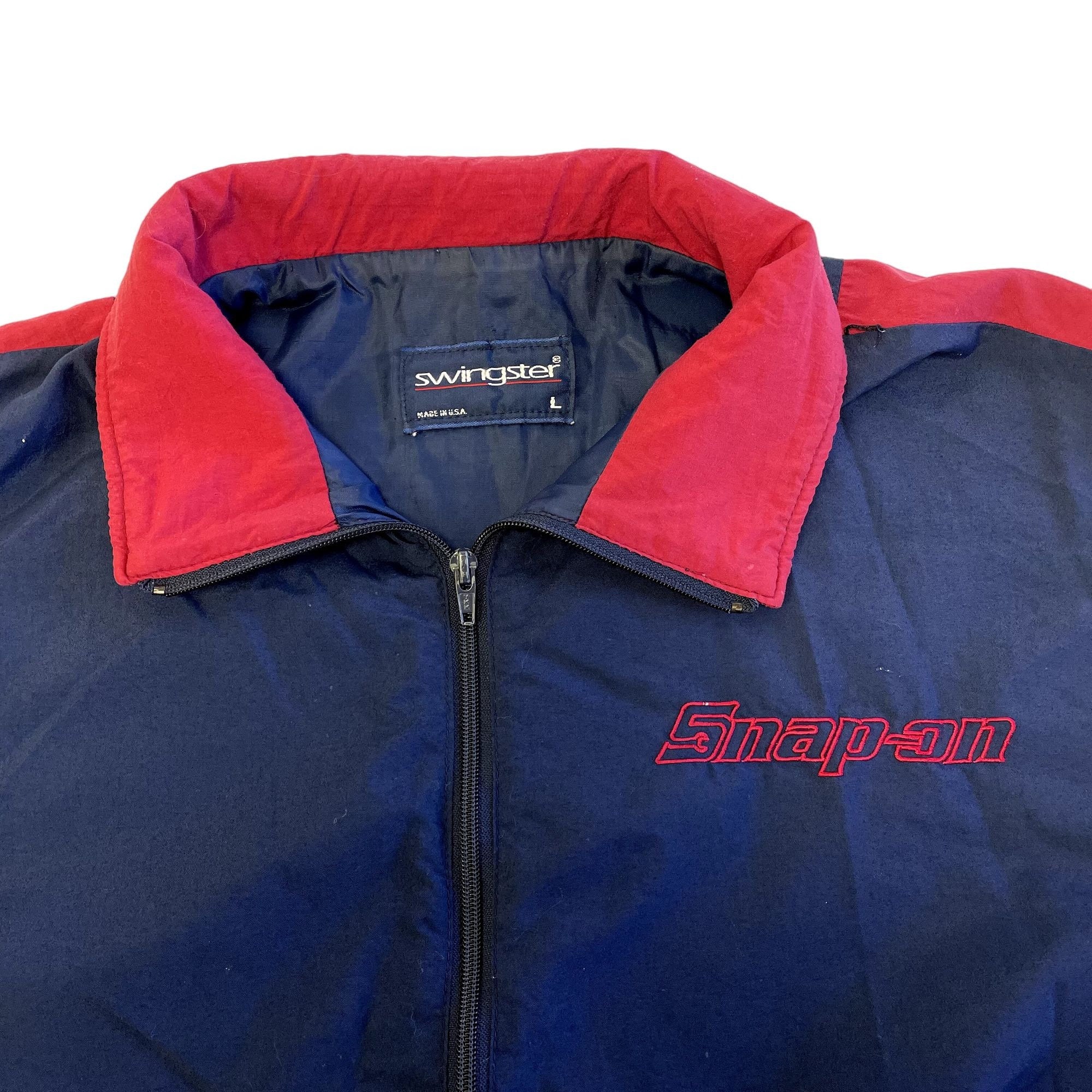 Vintage 90's Swingster Men Blue Red Colorblock Nylon SNAP on