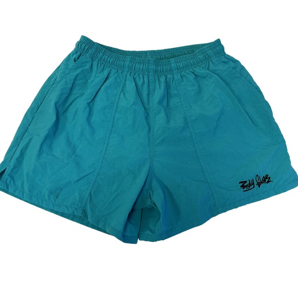 Vintage 80 90's Body Glove Men AQUAMARINE Nylon Trunks SURFER BEACH Swim Shorts M