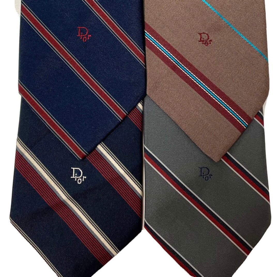 Dior Homme Narrow Tie Necktie Black Solid Bee Silk 100