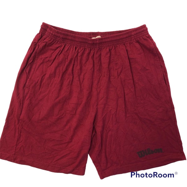 NOS New Vintage 80's Wilson Maroon ATHLETIC Gym Lounge Workout Shorts USA Xl