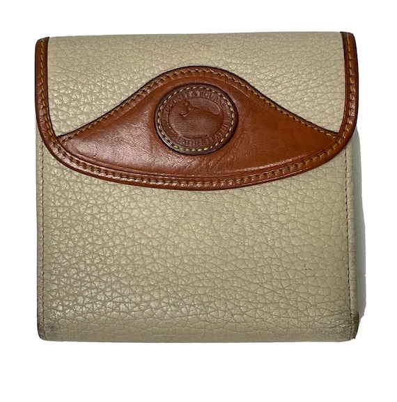 Vintage Dooney Bourke Bone Brown PEBBLED Leather Wallet Credit
