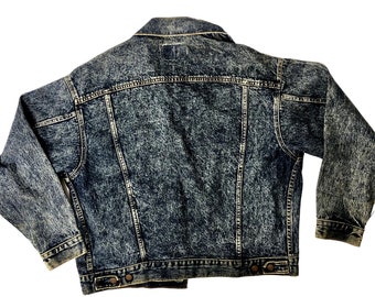 Vintage 80's Levis 70507 0227 USA 4 Pocket ACID Wash DENIM Trucker