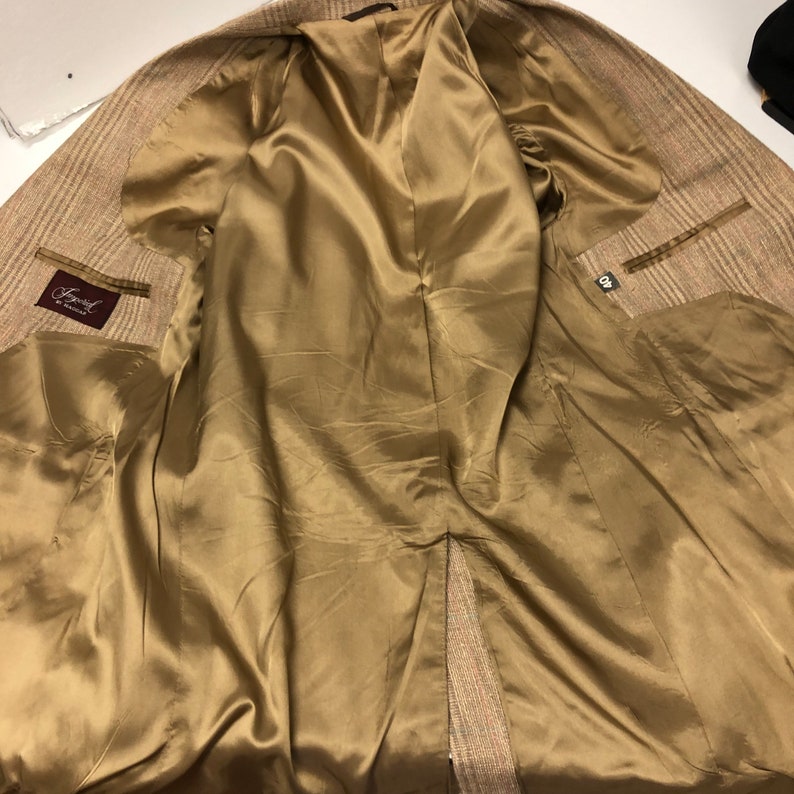 Vintage Haggar Men Tropical Gold Sport Coat OVERCHECK Jacket Etsy