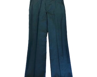 Vintage 1950s Dark Navy Blue Wool Men's Trousers / 50s Dress Pants